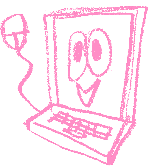 A friendly computer waving his mouse, beckoning you to come contribute!!!