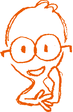 A drawing of Aljoscha, chin resting on his hand