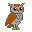 An icon for hour number 3: owl