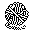 A black-and-white icon for hour number 4: yarn