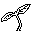 A black-and-white icon for hour number 6: sprout