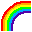 An icon for hour number 7: rainbow