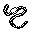 A black-and-white icon for hour number 8: worm