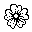 A black-and-white icon for hour number 10: blossom