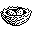 A black-and-white icon for hour number 11: nest
