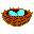 An icon for hour number 11: nest