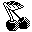 A black-and-white icon for hour number 13: cherry