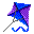 An icon for hour number 19: kite
