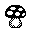 A black-and-white icon for hour number 20: mushroom