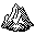 A black-and-white icon for hour number 22: mountain